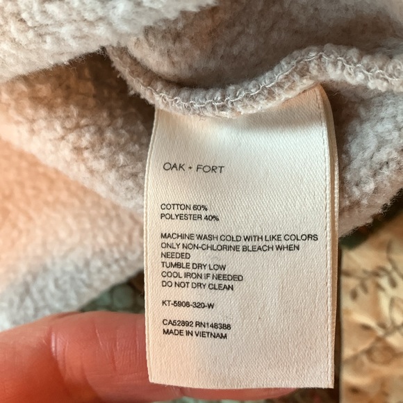 Oak + Fort cropped turtleneck oversized cream Small - Picture 7 of 11